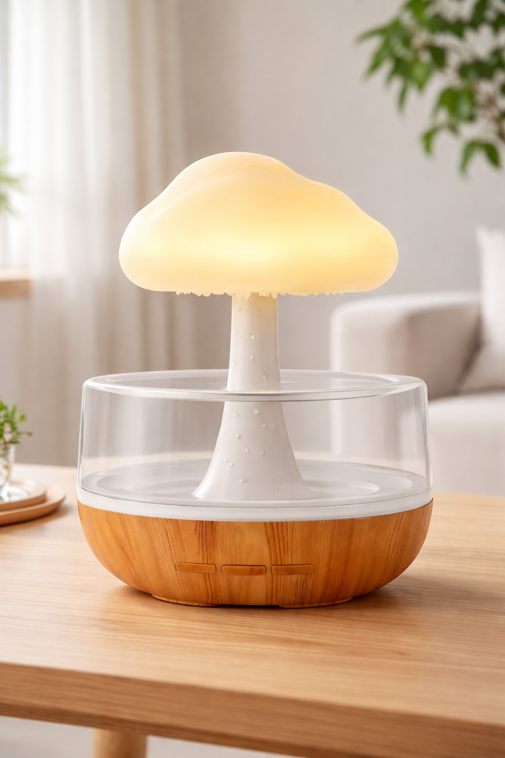 Rain Cloud Humidifier – Minimalist LED Raindrop Lamp & Diffuser