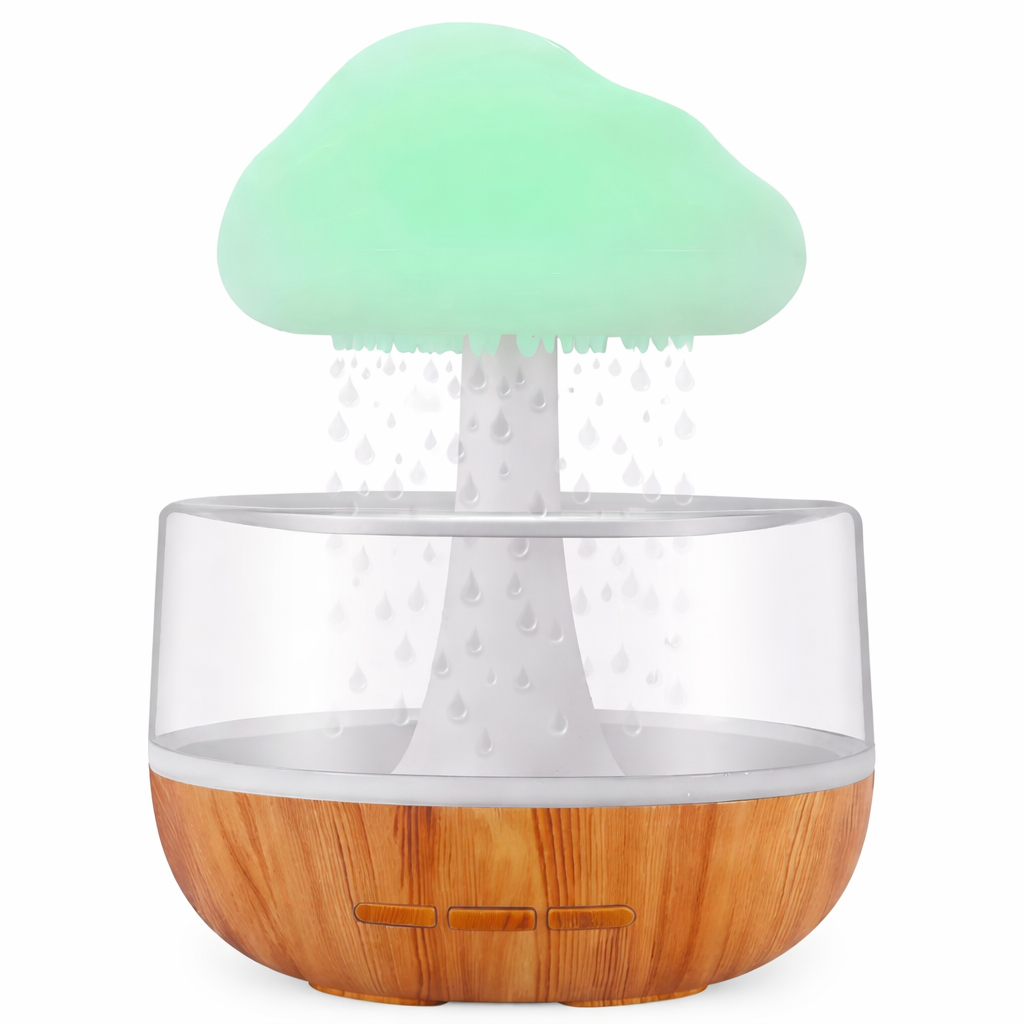 Rain Cloud Humidifier – Minimalist LED Raindrop Lamp & Diffuser
