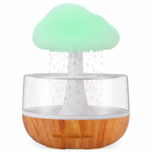 Rain Cloud Humidifier – Minimalist LED Raindrop Lamp & Diffuser